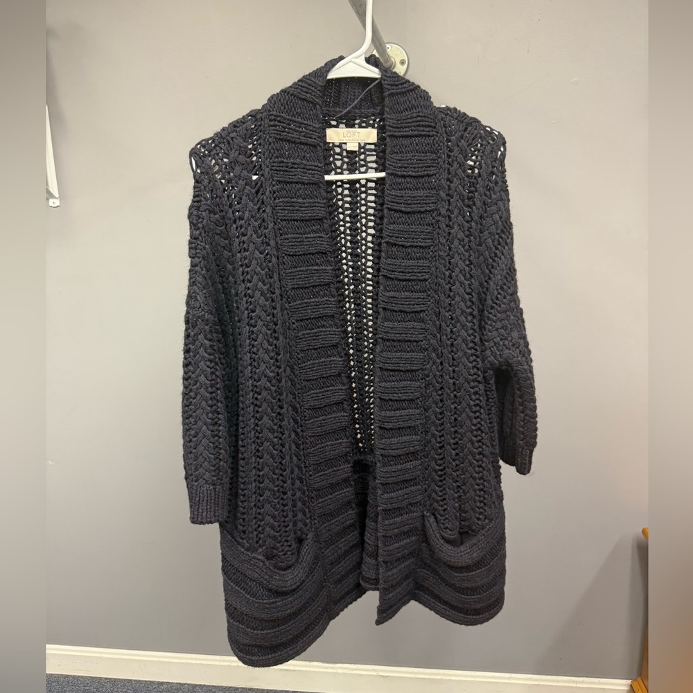 LOFT oversized black cardigan